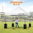 thumbnail image 6 of SereneLife 10x10 Commercial Instant Shelter Foldable/Collapsible Sunshade Canopy Pop Up Tent White, 6 of 9
