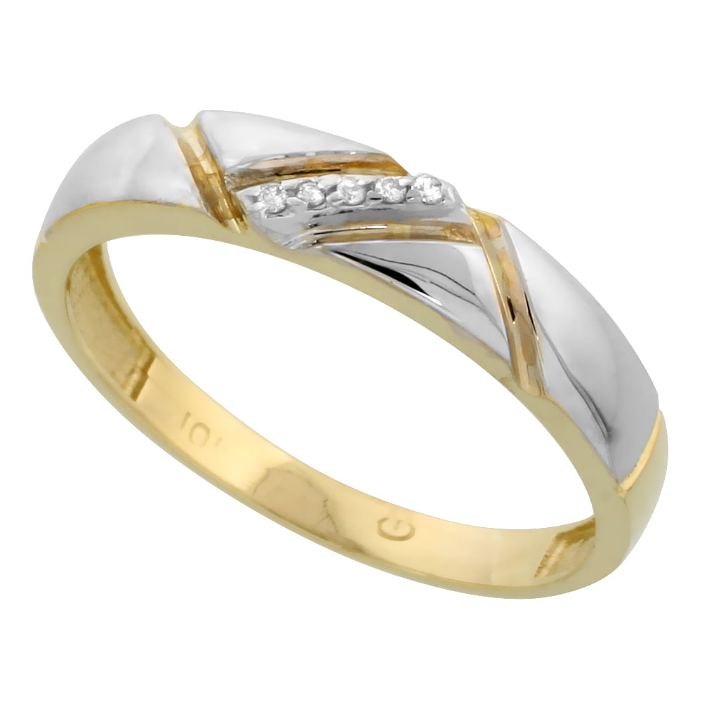 4mm 5//32 in. w// 0.013 Carat Brilliant Cut Diamonds wide size 7.5 14k White Gold Ladies Diamond Wedding Ring Band