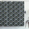 thumbnail image 1 of Ambesonne Nautical Shower Curtain, Various Fish and Bubbles, 69"Wx84"L, Multicolor, 1 of 2