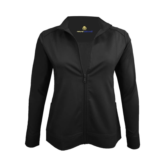 Natural Uniforms Scrub Vest Work Jacket Zip Up Sweaters for Women, Medium Black