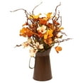 thumbnail image 2 of Fall Flowers with Vase,Fall Artificial Flower with Metal Pot Vase,Autumn Fake Bouquet Fall Vase Floral Arrangement Farmhouse Faux Potted Flowers Decoration for Home Festival Wedding Party Decor, 2 of 9