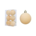 thumbnail image 3 of Kumdkd 6-Pack Flocked Velvet Christmas Ornament Balls, 2.4 inch Brown Xmas Tree Decorations with Metal Hanging Loops, Plastic Foam Core Holiday Decor for Indoor Tree, Door, and Fireplace, 3 of 3