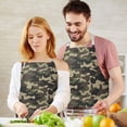 thumbnail image 3 of Green Brown Camo Classic Shapes Pattern Apron-Garden Aprons for Women with Pockets-Cotton Linen Waterproof Kitchen Cooking Gardening Aprons Adjustable for Kitchen,Cooking,BBQ and Salon 33x27 Inch, 3 of 7