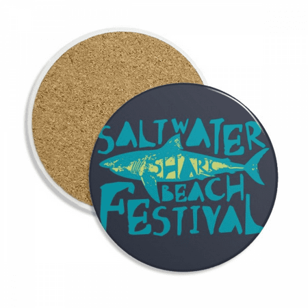 

Saltwater Shark Beach Festival Coaster Cup Mug Tabletop Protection Absorbent Stone