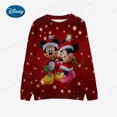 thumbnail image 3 of Suéter navideño de pareja de Mickey Mouse con dibujos animados de Disney Suéter fino de otoño para mujer/hombre Ropa de mujer de los años 90, 3 of 5