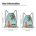 thumbnail image 2 of Disketp Vintage Surf Van Beach Drawstring Backpack Drawstring Gym Bags Draw String Bags for Sports, Gym, Travel, Swimming, Beach-Medium, 2 of 6