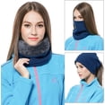 thumbnail image 3 of TAGVO Winter Fleece Neck Warmer, Soft Double Layer Fleece Thick Thermal Neck Gaiter Elastic Multifunctional Scarf Windproof Skiing Neck Tube Ear Warmer Balaclava Hood Unisex for Outdoor Sports, Blue, 3 of 8