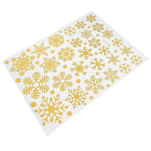 LEORX Golden Snowflake Christmas Wall Sticker PVC for Holiday Indoor Decoration