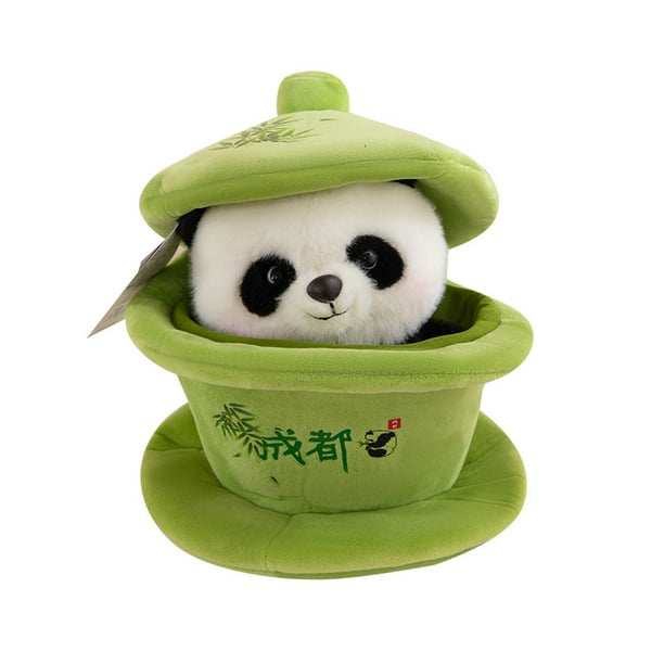 Muñeca panda de peluche, suave, 25 cm, con dibujos animados