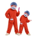 thumbnail image 2 of Mfakffe Kids Funny Big Mouth Monster Onesie Pajamas Hooded Full Body Matching Loungewear Warm Sleep Costume for Boys Girls Cold Weather Home Wear With Comb, 2 of 6