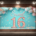 thumbnail image 6 of Glittery Sweet 16 Banner Pink 16th Birthday Backdrop Gold Crystal Sweet Sixteen Display for Sweet 16 Party Teenage Birthday Girls Celebration, 6 of 9