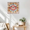 thumbnail image 3 of Vintage Ethnic Wooden Wall Clock Silent Non Ticking, Boho Tribes Modern Orange Middle Century Square Wall Clocks Battery Operated, Decor Clock for Home Office, Living Room, Kitchen, 10 Inch, 3 of 9