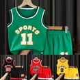 thumbnail image 2 of Kids Basketball Tracksuit Kit Training Suit Boy Girl Vest Set Shorts Sport J5O7, 2 of 9