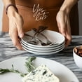 thumbnail image 5 of over&back Stoneware Plates - Dish Set with 4 Appetizer Plates - 4-Piece All-Occasion Place Settings - Elegant Dinnerware Sets for Home and Kitchen - 6.3" x 6.3" - Semi-Matte White, 5 of 8