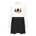 thumbnail image 3 of Generic Women Christmas Sweat Dress Red Wine Glass Graphic Drop Long Sleeve Crew Neck Shoulder Knee Length Dresses, 3 of 3