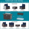 thumbnail image 6 of Gotland 7 Pieces Outdoor Patio Furniture with 43"Fire Pit Table, Furniture Patio Sectional Sofa Set,navy blue, 6 of 6