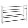 thumbnail image 7 of mDesign Metal 3 Tier Adjustable/Expandable Shoe and Boot Rack - White/Gray, 7 of 7