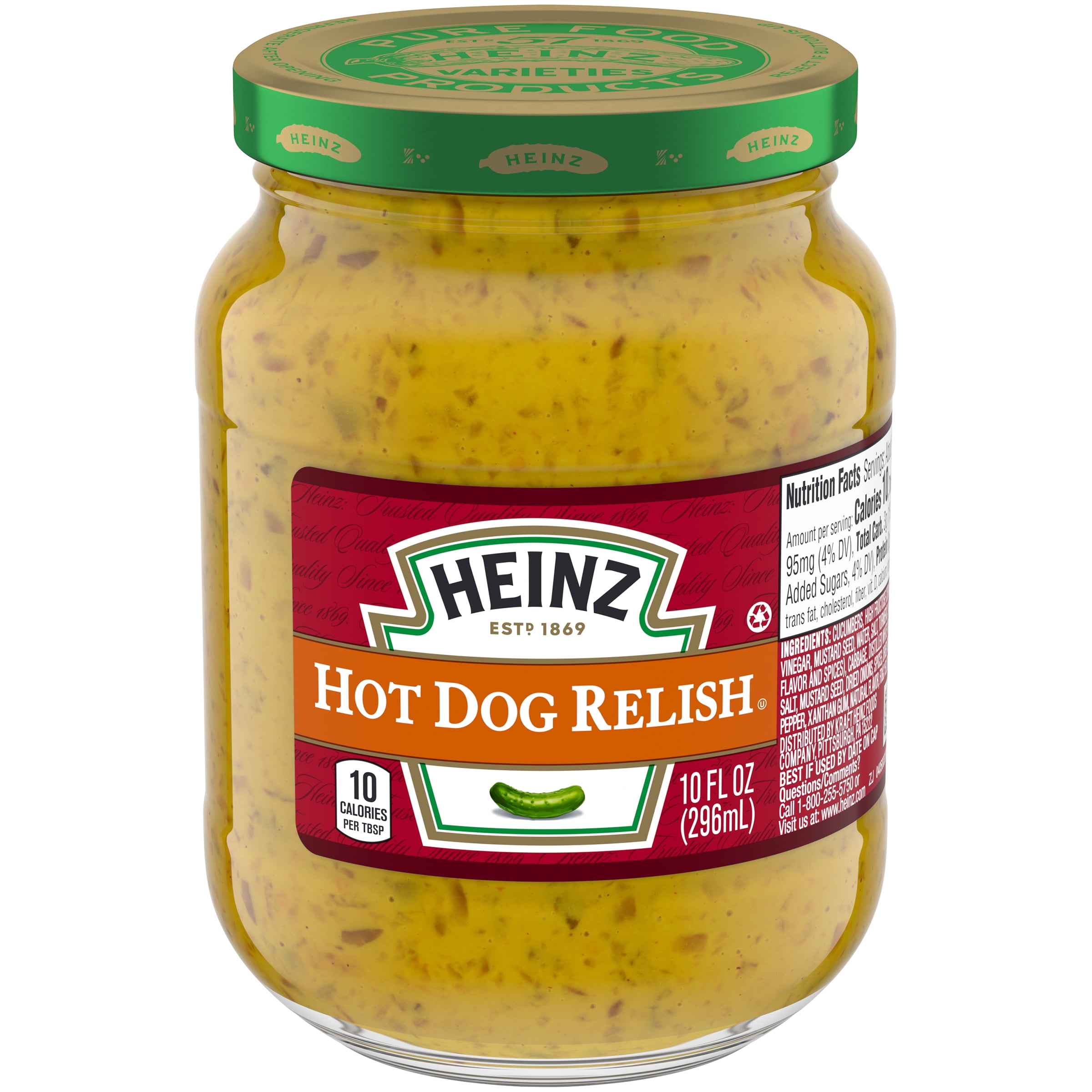 Heinz Hot Dog Relish, 10 fl oz Jar