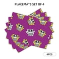 thumbnail image 2 of Placemats Set Of 4 / 6, Quirky Owl Purple Placemats For Dining Table Indoor/Outdoors Heat Resistant Washable Placemats 18" X 12", 2 of 8