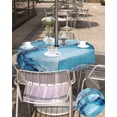 thumbnail image 5 of nqOlkjepod Blue Grey Marble Outdoor Tablecloth with Umbrella Hole & Zipper, Abstract Simple Geoemtric Round Table Cover 60 Inch, Dining Waterproof Table Cloth Protector for Patio/Party/Picnic, 5 of 7