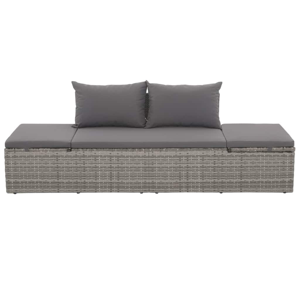 Kepooman Outdoor Patio Rattan Accent Sofa Daybed for Poly Garden, Grey Kepooman Outdoor Patio Rattan Accent Sofa Daybed for Poly Garden, Grey