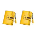thumbnail image 1 of Guardurnaity Cartera de cuero portátil para mujer con borla, monedero de almacenamiento de cambio plegable, portatarjetas de compras, billetera Amarillo 2Conjunto, 1 of 6