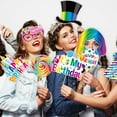 thumbnail image 5 of Kids Toys under $5 Fufafayo Birthday Photo Booth Props Kit Colorful Funny Kids Birthday Theme Table Centerpiece Decor with Glue Point Dots and Wooden Dowel Sticks for Party Celebration, 5 of 7