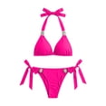 thumbnail image 3 of Naittoop Women Bikini Sets String Halter Two Piece Sexy Swimsuit Solid Color Bathing Suit, 3 of 4