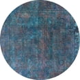 thumbnail image 1 of Ahgly Company Indoor Round Oriental Light Blue Industrial Area Rugs, 3' Round, 1 of 4