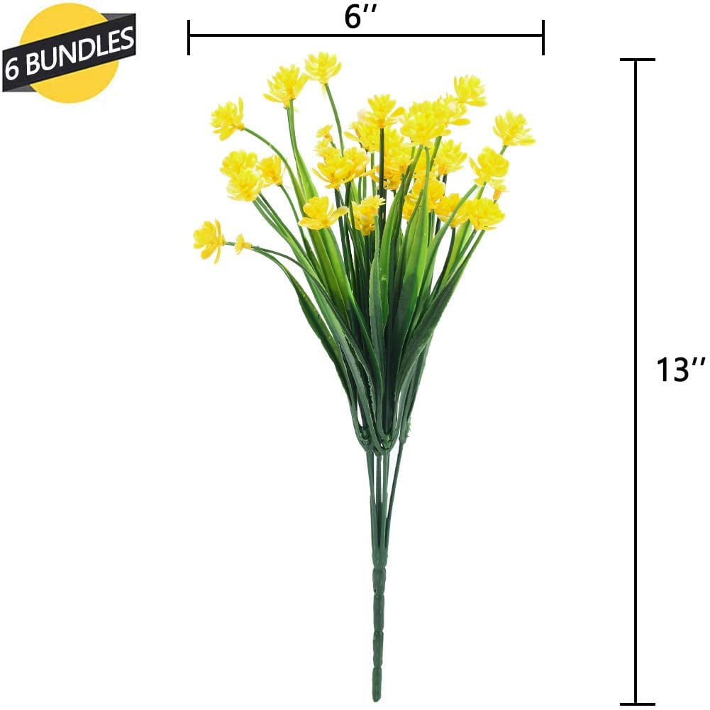 24 Bundles Artificial Flowers Lotus Outdoor Fake Flowers for Decoration UV Resistant No Fade Faux Plastic Plants Garden Porch Window Box Décor (Orchid)
