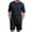 Navy, variant on Mens Ribbed Pajama Sets Two Piece Summer Sets Loose Fit Soft Short Sleeve Tops & Baggy Shorts Casual Lightweight Lounge Sets