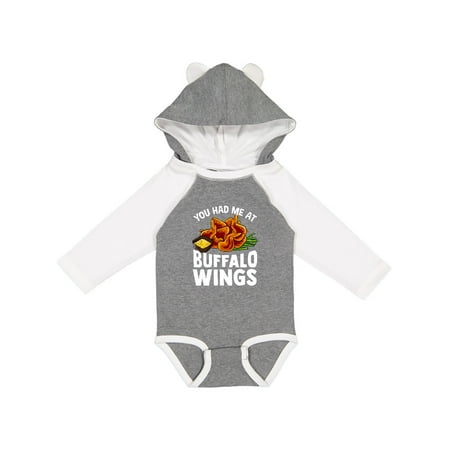 

Inktastic Buffalo Wings Game Day Snack Gift Baby Boy or Baby Girl Long Sleeve Bodysuit