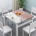 thumbnail image 3 of Pink Glitter White Marble Pattern Square Fitted Tablecloth with Elastic Edge,Square Table Cover,Washable Elastic Table Cover for Home Kitchen Party Decor 36"x36", 3 of 6