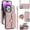 Rosegold, variant on Allytechgroup for iPhone 14 Pro Max Wallet Case with 5 Cards Holders, Detachable Hand Strap & Shoulder Lanyard RFID Blocking Shockproof Protective Phone Case for Girls Women, Black