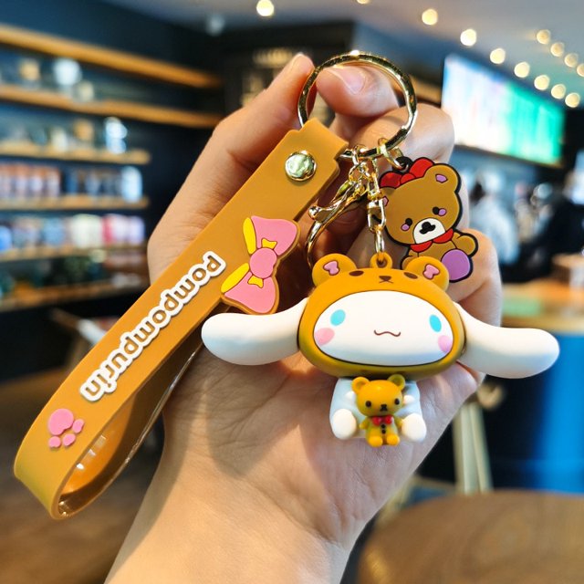 Kawaii Sanrio llavero lindo dibujos animados Kuromi Hello Kitty Cinnamoroll coche llavero colgante mochila decoración regalos para amigos xuanjing unisex
