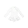 thumbnail image 4 of Kaerm Girls Figure Ice Skating Dress Long Sleeve Cutout Back Roller Skating Ballet Dance Dress White 6, 4 of 7