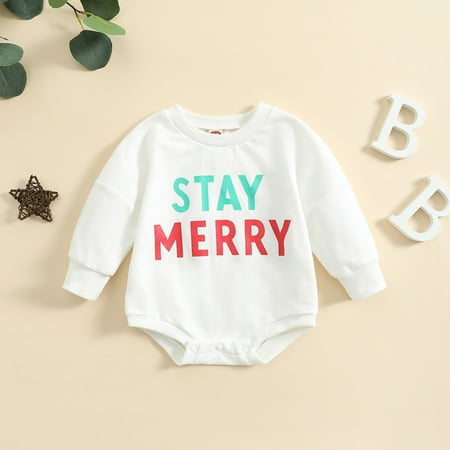 

NIUREDLTD Baby Girls Boys Print Christmas Autumn Long Sleeve Romper Bodysuit Clothes
