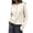 White, variant on Wenini Women's Crew Neck Ruffle Trim Knit Sweater Solid Color Long Sleeve Button Front Soft Knitted Sweater Cardigan Top