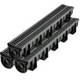 thumbnail image 1 of VEVOR Trench Drain System,5.8x5.2x39-inch HDPE Drainage Trench,Channel Drain with Plastic Grate,Black Plastic Garage Floor Drain,3x39" Trench Drain Grate,With 3 End Caps, For Garden, Driveway-3 Pack, 1 of 9