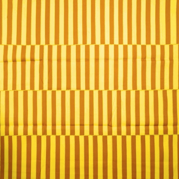 Ahgly Company Indoor Square Abstract Yellow Contemporary Area Rugs, 6' Square