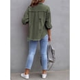thumbnail image 3 of SUNSIOM Women's Oversized Denim Jacket Coat Lapel Long Sleeve Button Up Ripped Jean Jacket Autumn Spring, 3 of 6