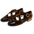 thumbnail image 6 of Sam Edelman Roxie Spiced Camel/Rich Chocolate Rounded Toe Mary Jane Ballet Flats (Spiced Camel/Rich Chocolate, 10), 6 of 6