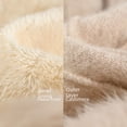 thumbnail image 2 of Guantes de otoño e invierno para mujer, de punto, de lana, de piel de conejo, con boca en la muñeca, forrados con vellón, gruesos y cálidos, con pantalla táctil, guantes de cachemira, 2 of 5