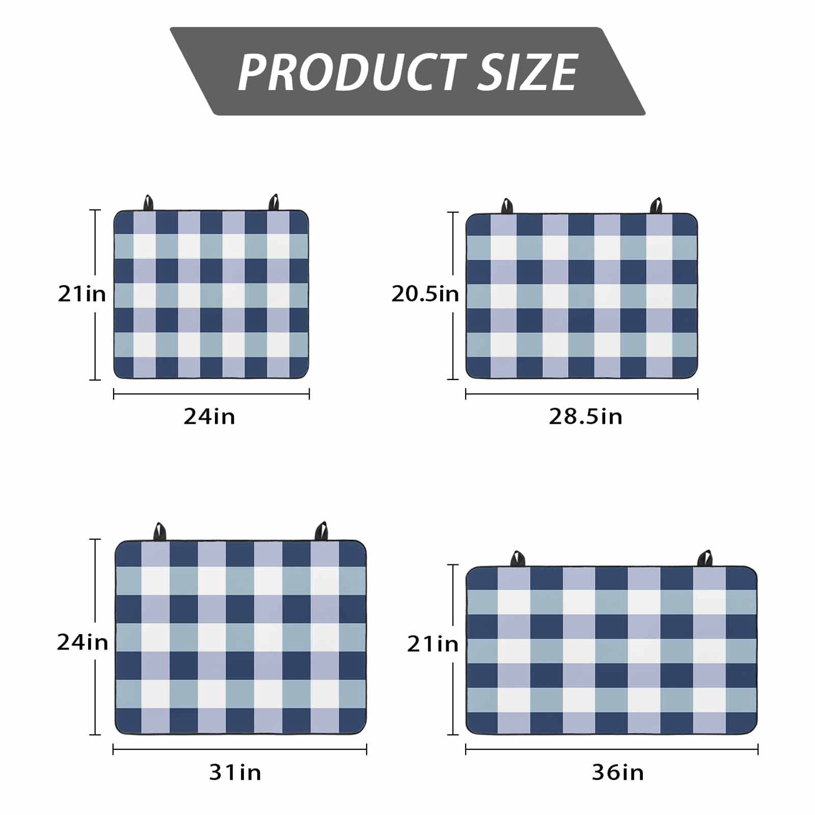 Navy Blue Plaid Stove Top Cover for Electric Stove, Heat-proof & Non Slip Glass Top Stove Cover Protector, Spring Farmhouse Buffalo Checkered Kitchen Flat Cooktop Rubber Mat 24x21 Inches