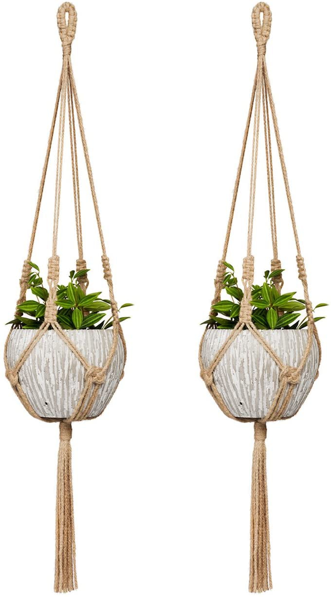 FITS UP TO 4 INCH AND 6 INCH POTS TWO SIZES MACRAME PLANT HANGERS SMALL 