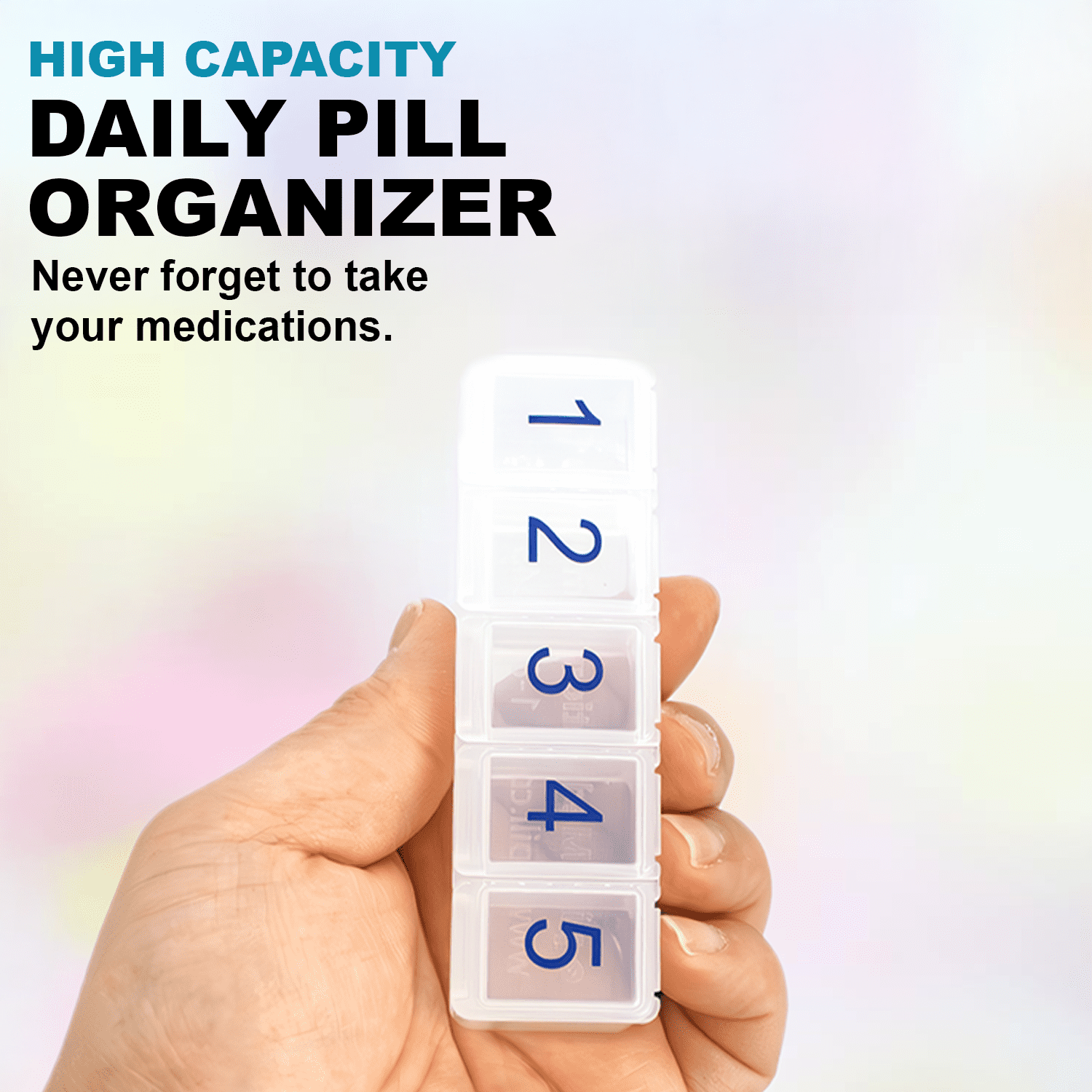 e-pill 5 Times A Day Pill Organizer, Clear