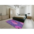 thumbnail image 4 of Ahgly Company Indoor Round Patterned Dark Magenta Purple Area Rugs, 4' Round, 4 of 6