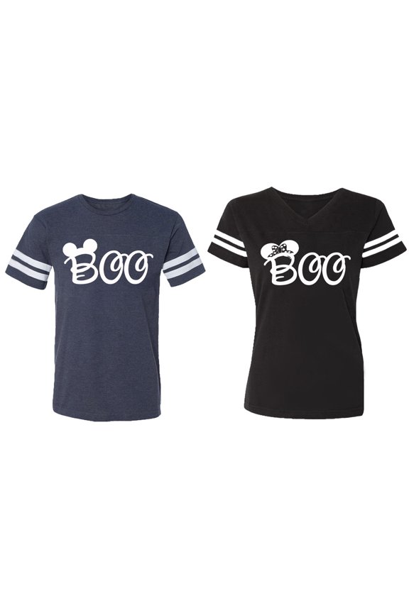Halloween Boo Matching Cotton Jerseys (Navy / Black) (L / M)