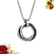 thumbnail image 5 of 1 collar tricíclico de acero y titanio de moda, colgante creativo de cadena para clavícula, accesorio para el cuello (anillo negro), 5 of 7