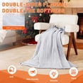 thumbnail image 4 of Vccoem Dual Control Heated Throw Blanket, Queen Size 84"x90", Dual-Sided Flannel & Sherpa, 9 Heat Settings, 2-10 Hour Auto Shut-off, Machine Washable Electric Blanket for Couch & Bed, Light Gray, 4 of 6